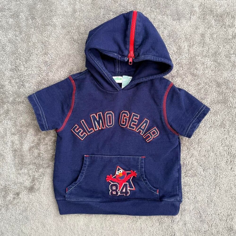 Y2k Sesame Street Elmo Gear hoodie short sleeve